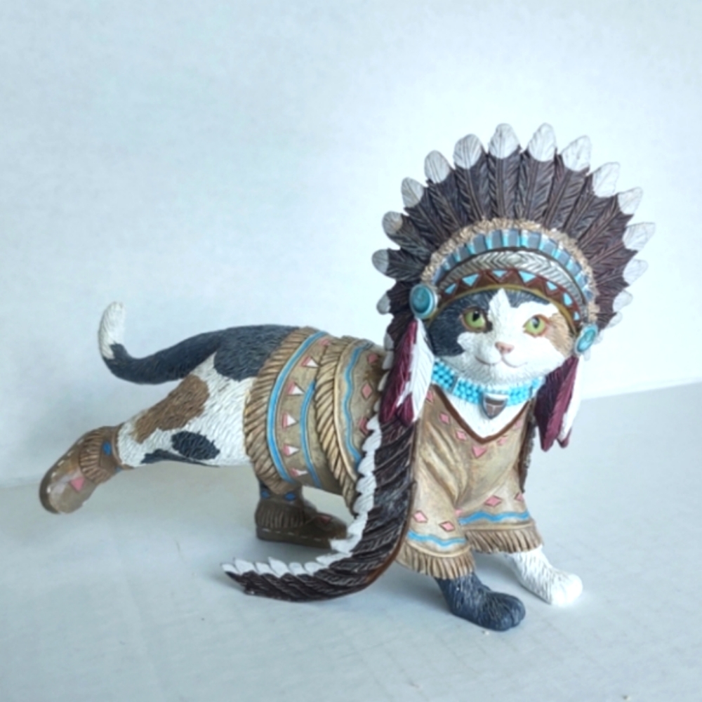 Hamilton Collection Kicking Bird Feathers 'N Fur Kittens figurine